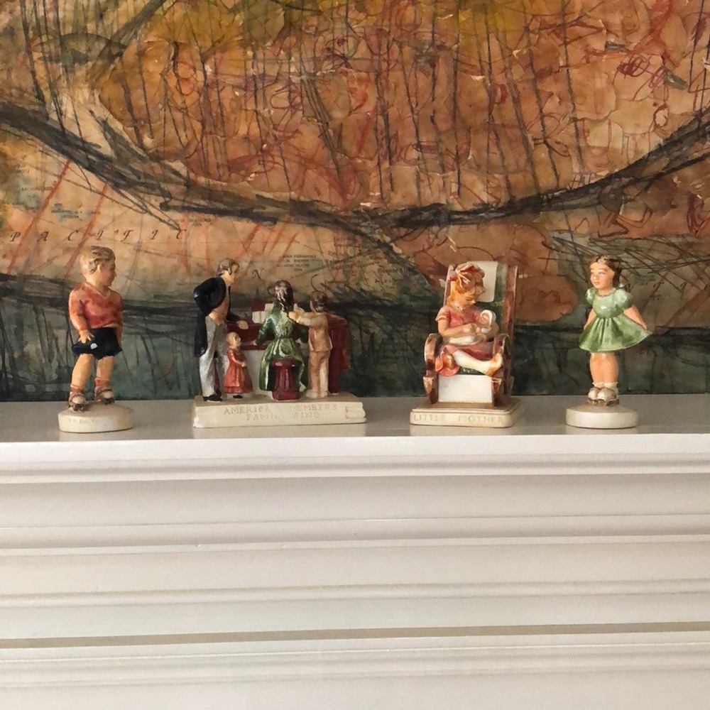 SEBASTIAN MINIATURES SET OF 4 / Hand painted by Prescott W. Baston